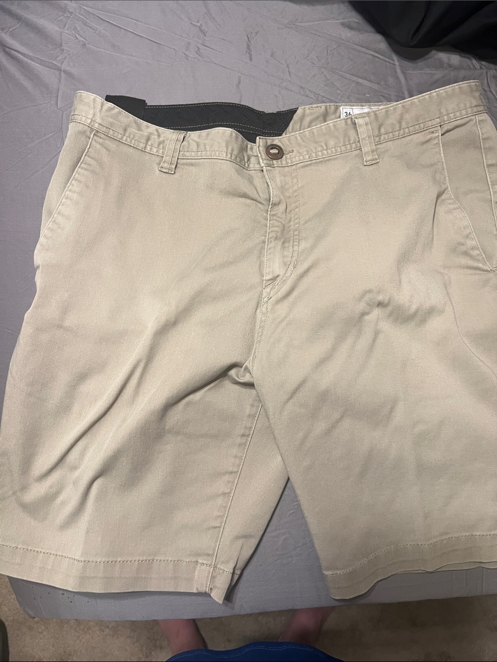 Volcom Men's Beige Flat-Front Shorts